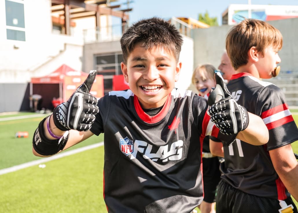NFL Flag Regionals in flag football action on June 1, 2025 at Notre Dame Secondary School in Vancouver
