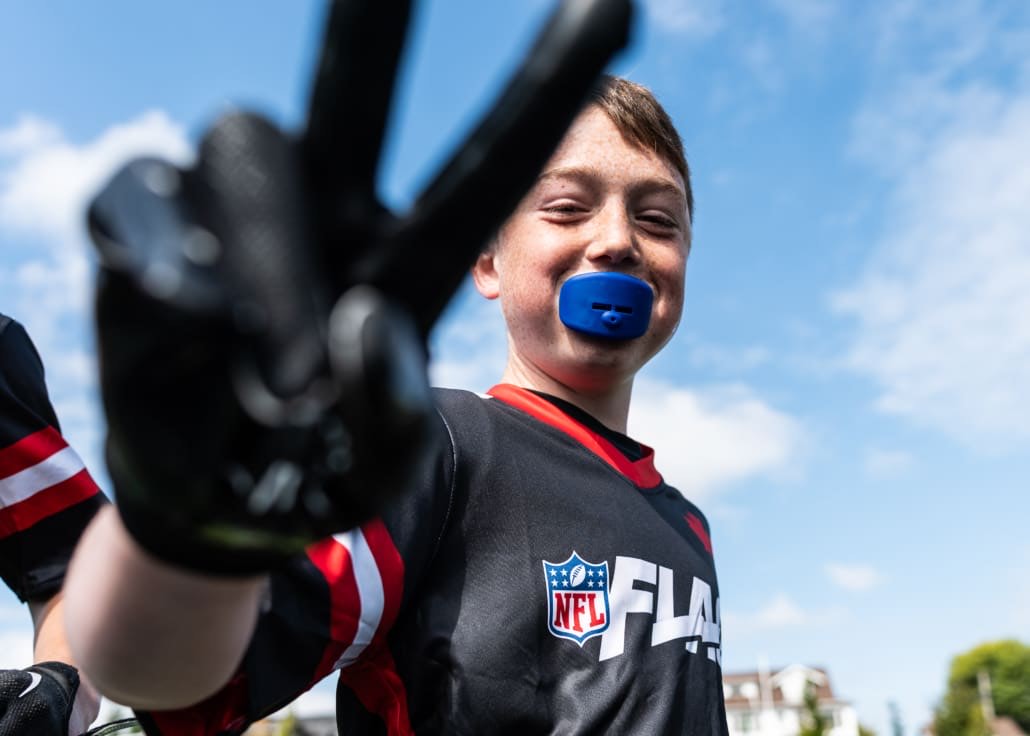 NFL Flag Regionals in flag football action on June 1, 2025 at Notre Dame Secondary School in Vancouver