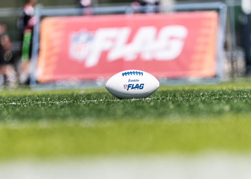 NFL Flag Regionals in flag football action on June 1, 2025 at Notre Dame Secondary School in Vancouver