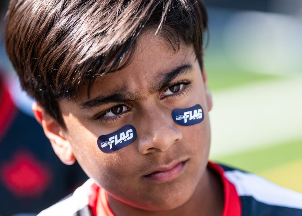 NFL Flag Regionals in flag football action on June 1, 2025 at Notre Dame Secondary School in Vancouver