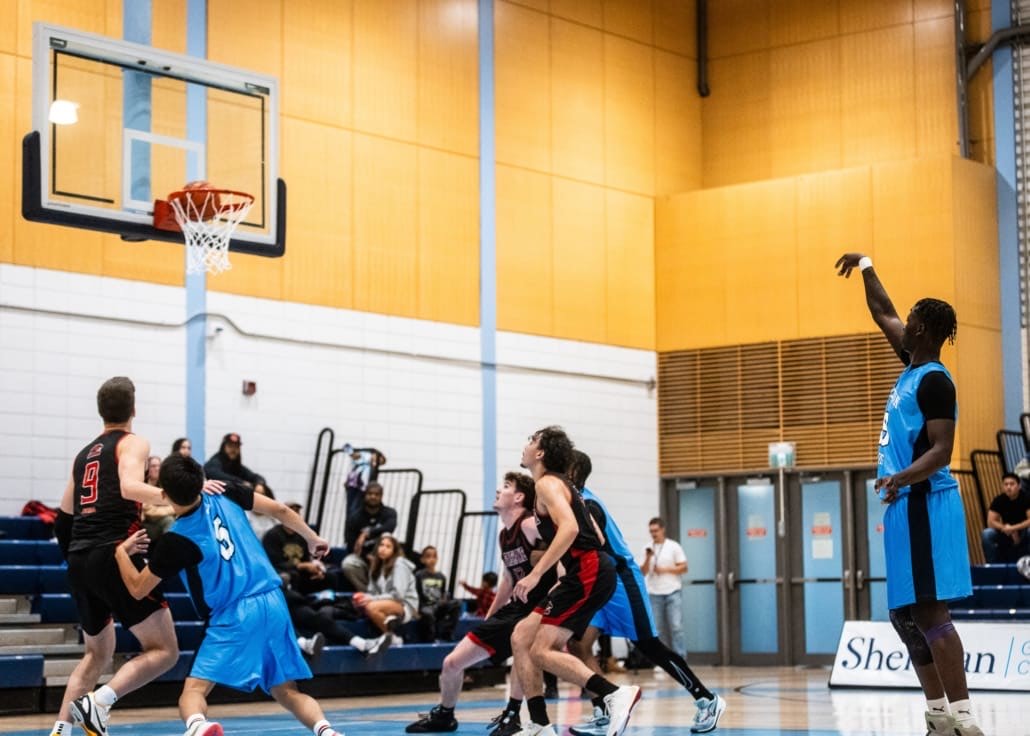 Ontario Colleges Athletic Association basketball game between the Fanshawe Falcons and the Sheridan Bruins