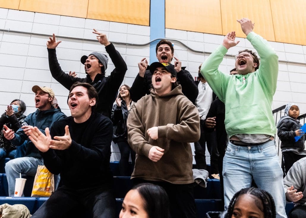 BRAMPTON, ON - Jan 27, 2024: Ontario Colleges Athletic Association basketball game between the St. Clair Saints and the Sheridan Bruins. (Photo by Kevin Raposo / Sheridan Bruins)