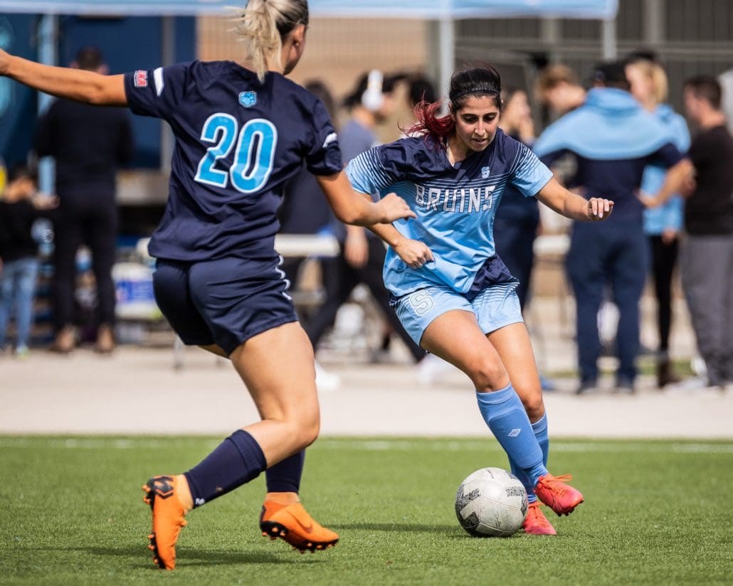 Ontario Colleges Athletic Association soccer game between the Lambton Lions and the Sheridan Bruins