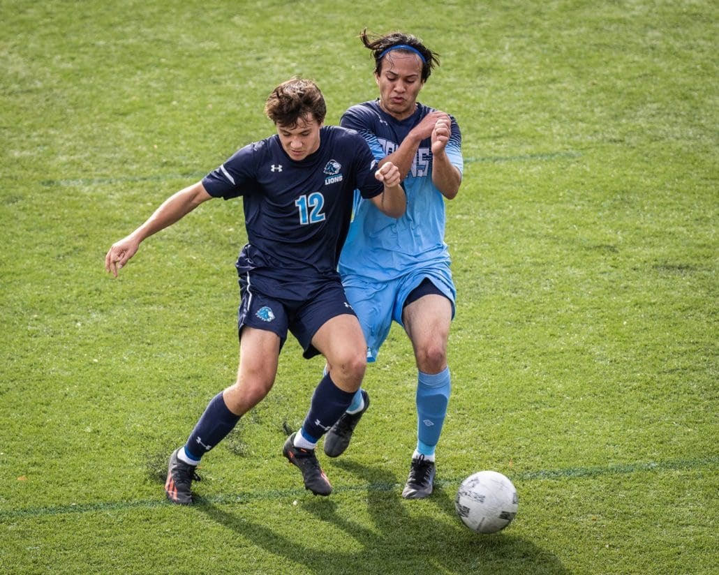 Ontario Colleges Athletic Association soccer game between the Lambton Lions and the Sheridan Bruins