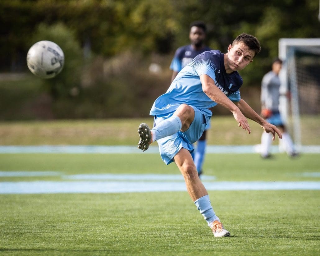 Ontario Colleges Athletic Association soccer game between the Lambton Lions and the Sheridan Bruins