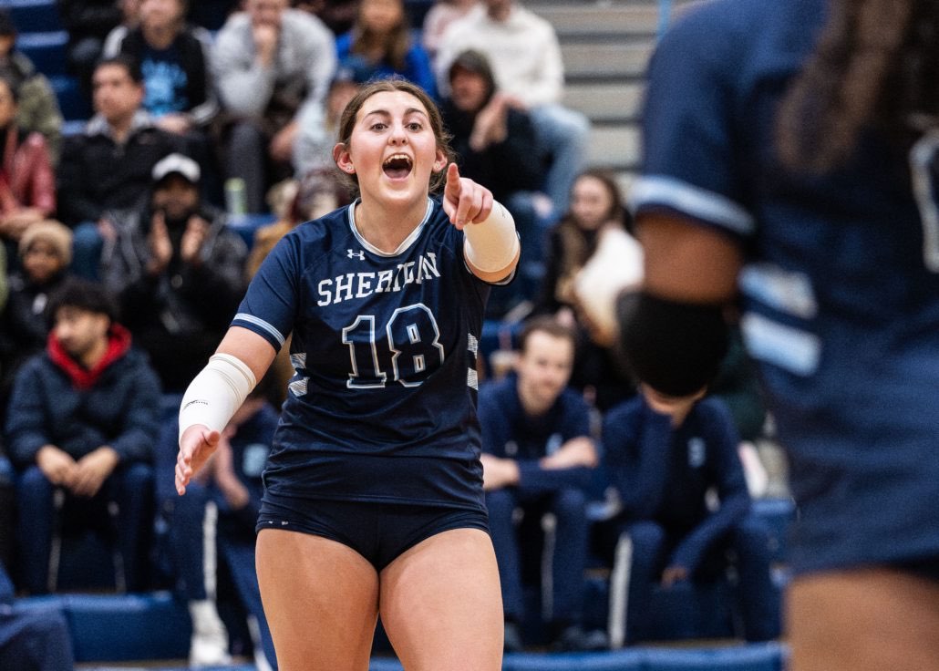 Ontario Colleges Athletic Association volleyball action between the Boreal Vipères and Sheridan Bruins on February 8, 2026 at Sheridan College in Oakville