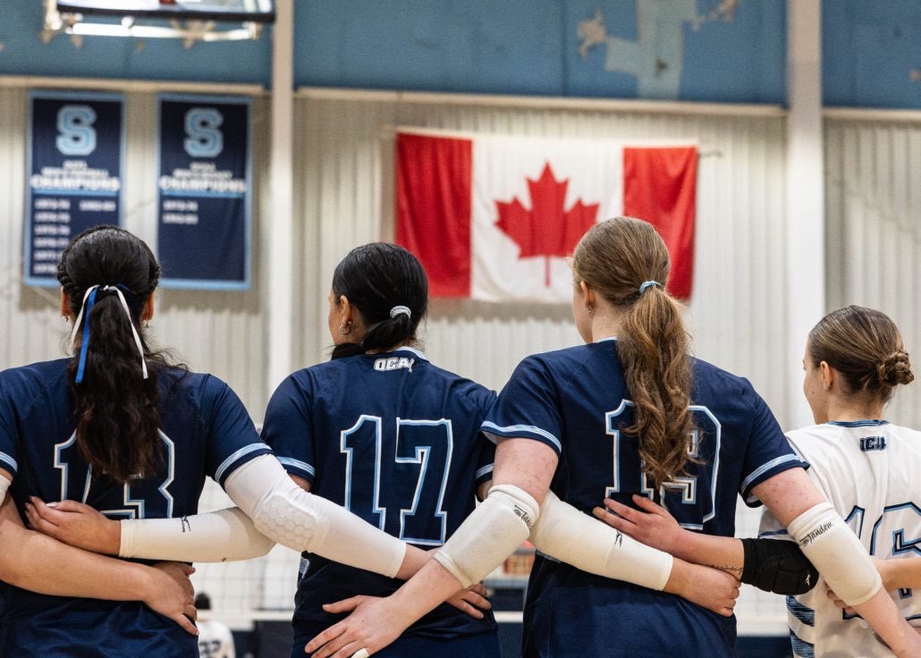 Ontario Colleges Athletic Association volleyball action between the Boreal Vipères and Sheridan Bruins on February 8, 2026 at Sheridan College in Oakville