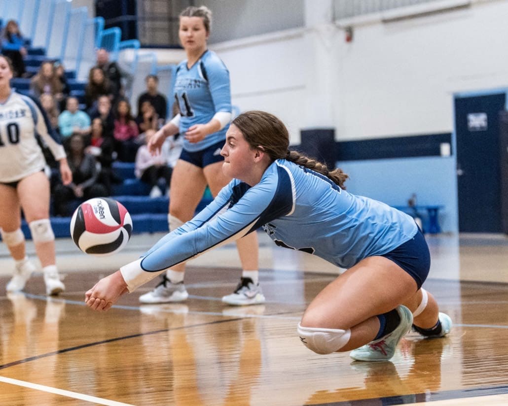 Ontario Colleges Athletic Association (OCAA) volleyball action between Sheridan and Cambrian on November 3, 2024 at Sheridan College in Oakville