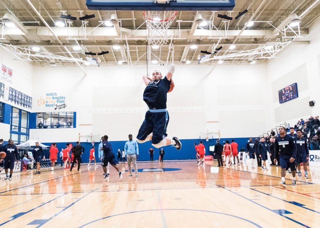 Ontario Colleges Athletic Association Championship, men’s semi-final basketball game between the Sheridan Bruins and the Seneca Sting