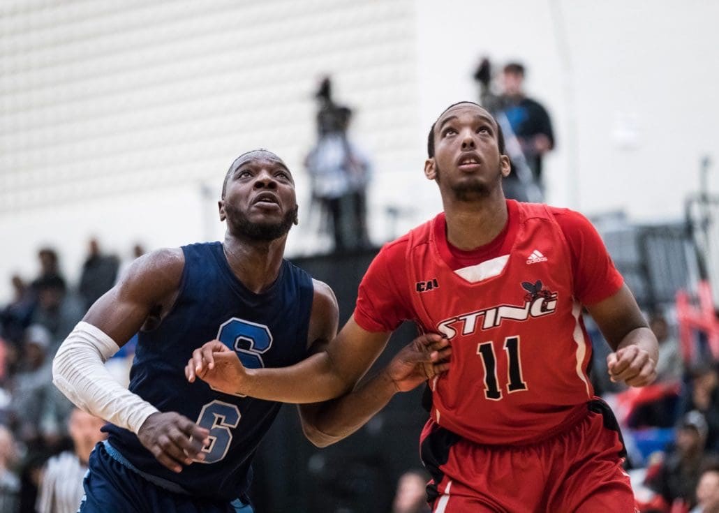 Ontario Colleges Athletic Association Championship, men’s semi-final basketball game between the Sheridan Bruins and the Seneca Sting