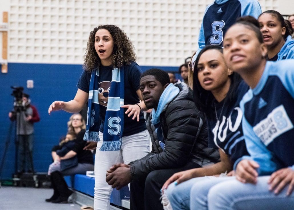 Ontario Colleges Athletic Association Championship, men’s semi-final basketball game between the Sheridan Bruins and the Seneca Sting