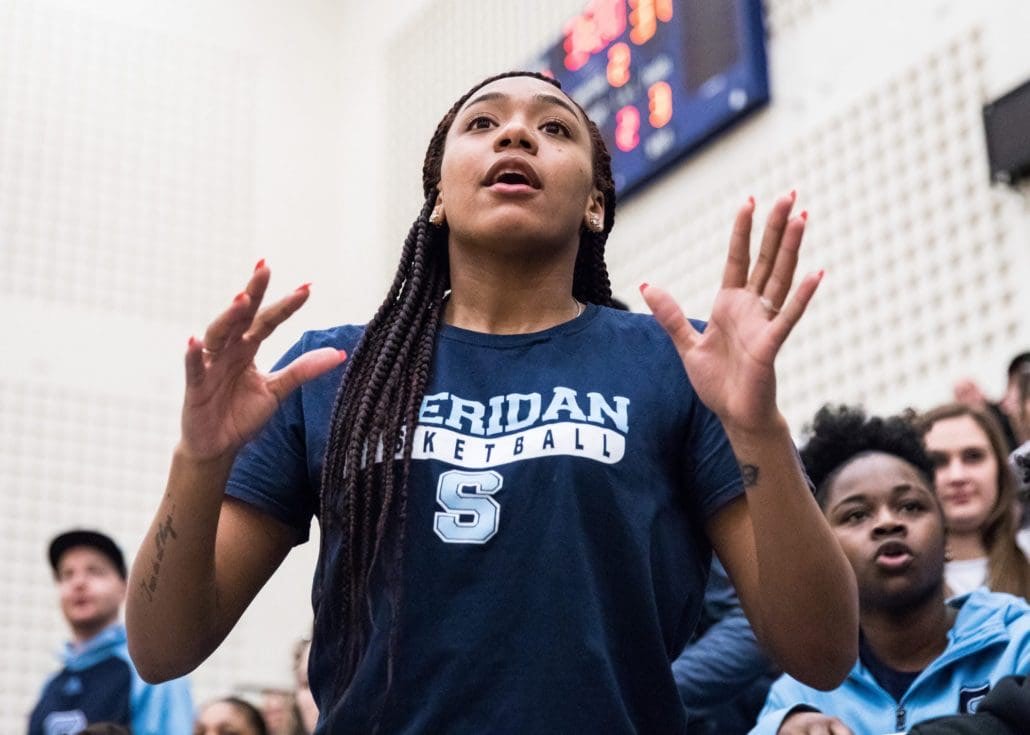 Ontario Colleges Athletic Association Championship, men’s semi-final basketball game between the Sheridan Bruins and the Seneca Sting