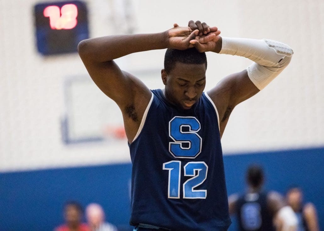 Ontario Colleges Athletic Association Championship, men’s semi-final basketball game between the Sheridan Bruins and the Seneca Sting