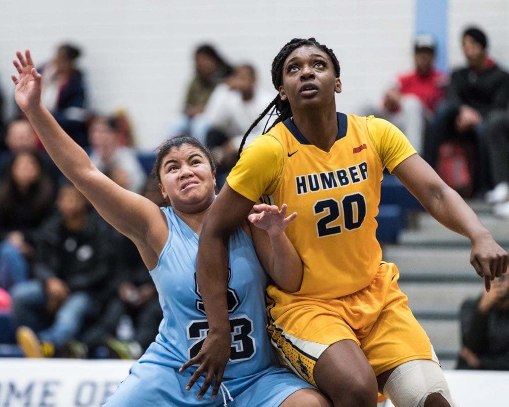 Ontario Colleges Athletic Association basketball game between the Sheridan Bruins and the Humber Hawks