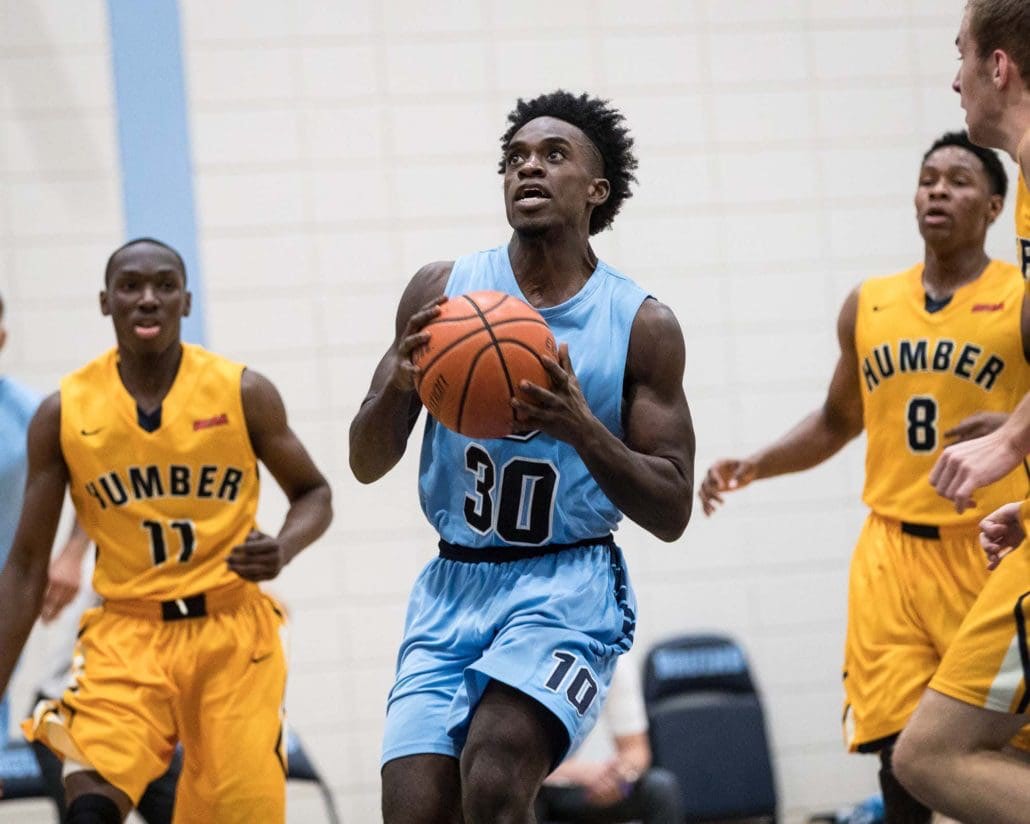 Ontario Colleges Athletic Association basketball game between the Sheridan Bruins and the Humber Hawks