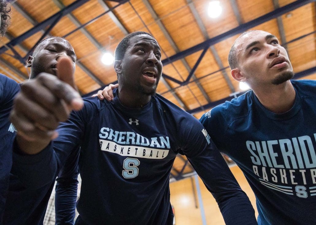 Ontario Colleges Athletic Association basketball game between the Sheridan Bruins and the Humber Hawks