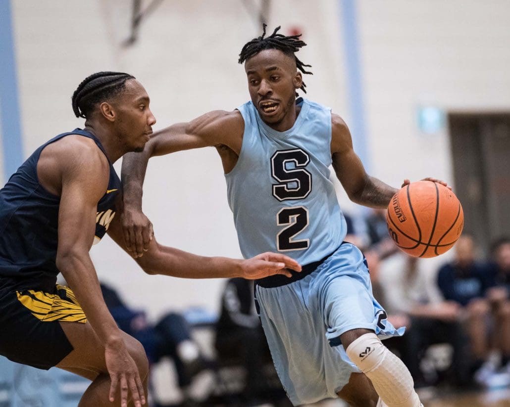 Sports Photography – OCAA (Ontario Colleges Athletic Association) Women's and Men’s Basketball, Sheridan Bruins vs. Humber Hawks in Brampton, Ontario, Canada at Sheridan College (Davis Campus)