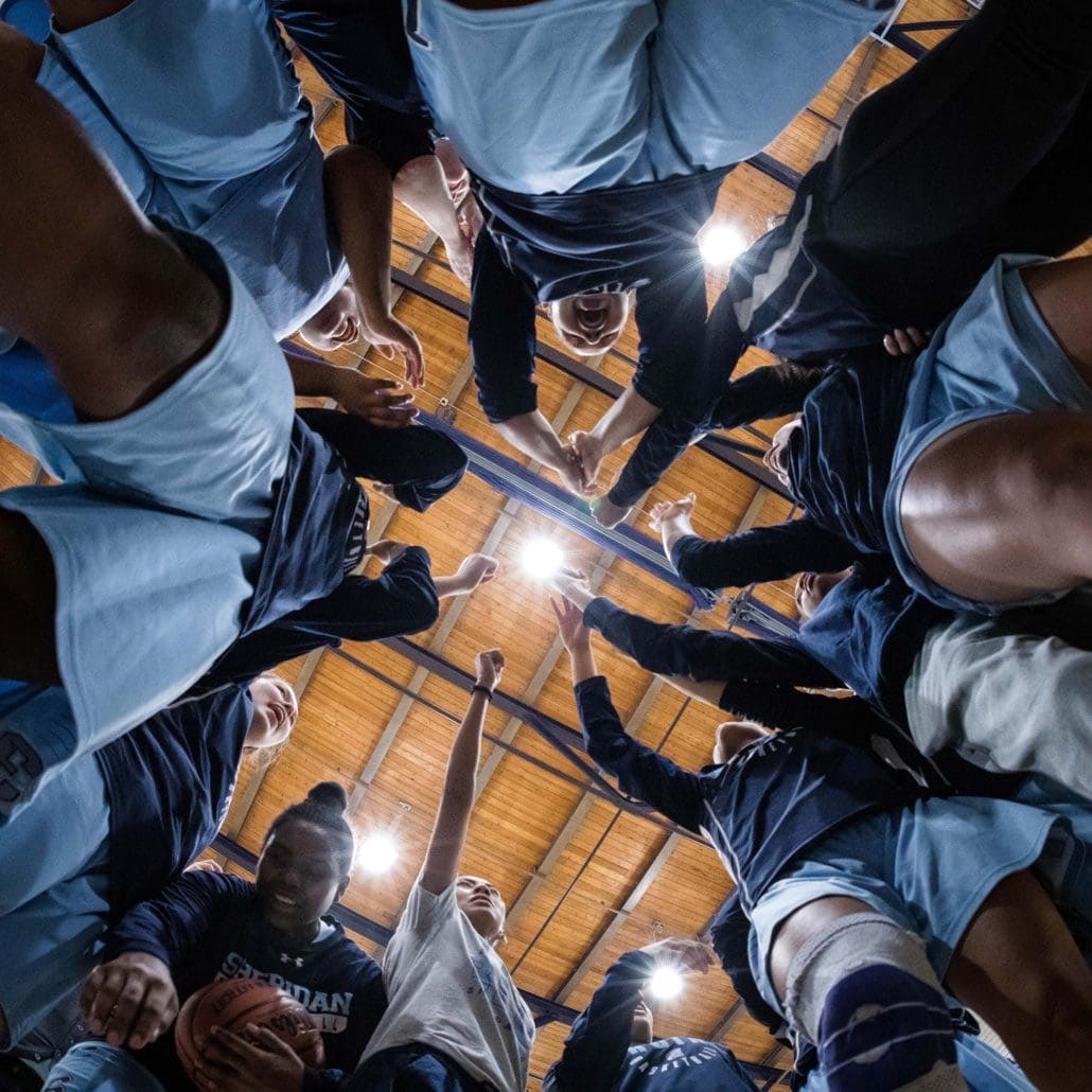 Sports Photography – OCAA (Ontario Colleges Athletic Association) Women's and Men’s Basketball, Sheridan Bruins vs. Humber Hawks in Brampton, Ontario, Canada at Sheridan College (Davis Campus)