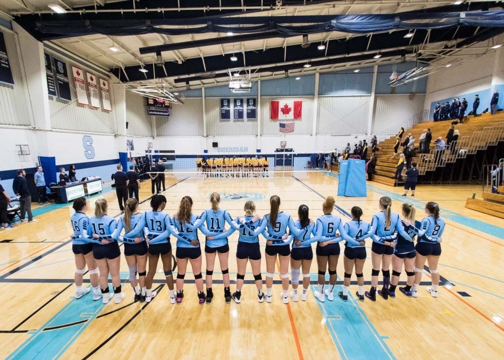 Ontario Colleges Athletic Association volleyball game between the Sheridan Bruins and the Humber Hawks