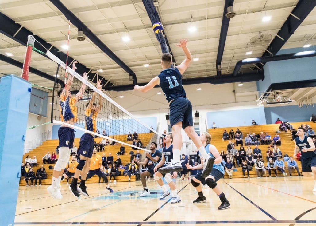 Ontario Colleges Athletic Association volleyball game between the Sheridan Bruins and the Humber Hawks