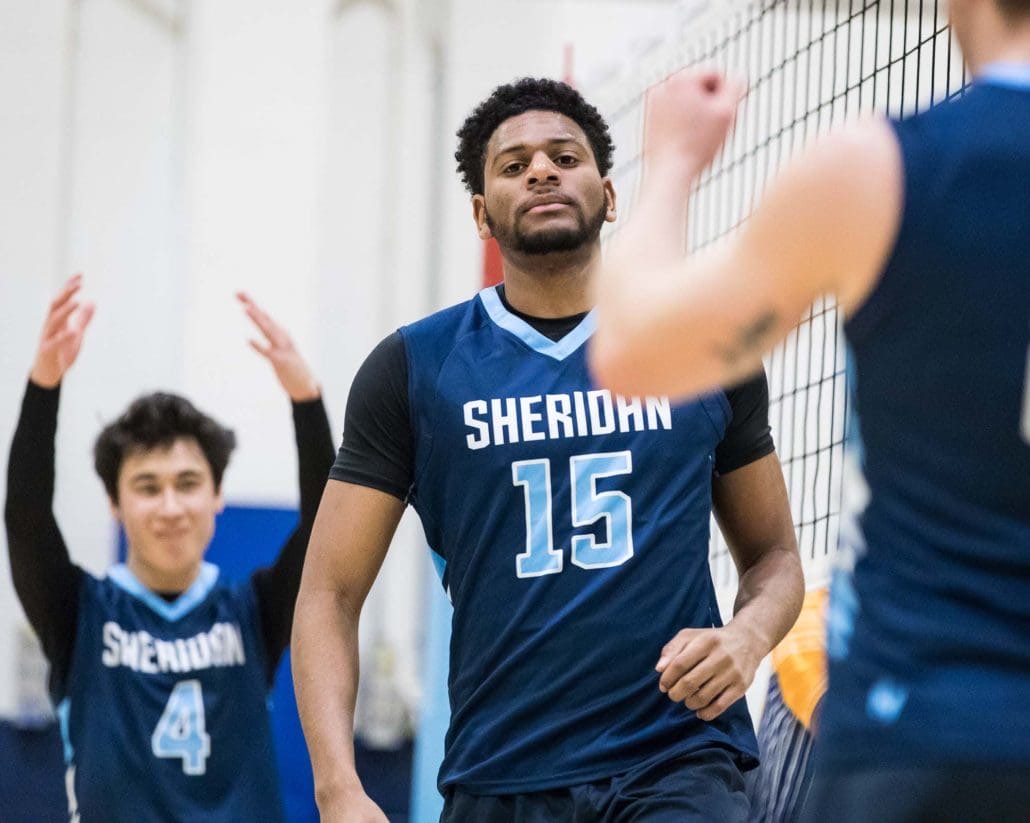 Ontario Colleges Athletic Association volleyball game between the Sheridan Bruins and the Humber Hawks