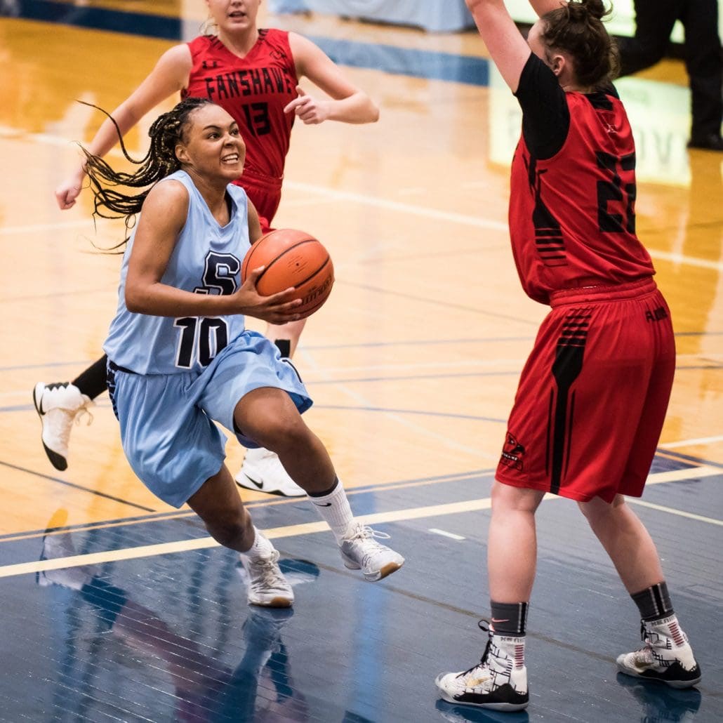 Ontario Colleges Athletic Association game between the Sheridan Bruins and the Fanshawe Falcons