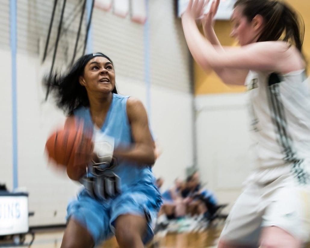 Ontario Colleges Athletic Association basketball game between the Sheridan Bruins and the Sault Saints