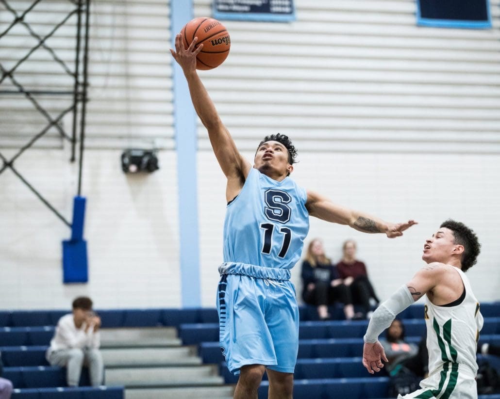 Ontario Colleges Athletic Association basketball game between the Sheridan Bruins and the Sault Saints