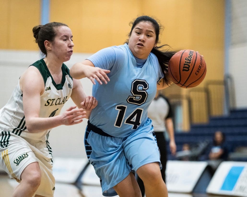 Ontario Colleges Athletic Association basketball game between the Sheridan Bruins and the Sault Saints