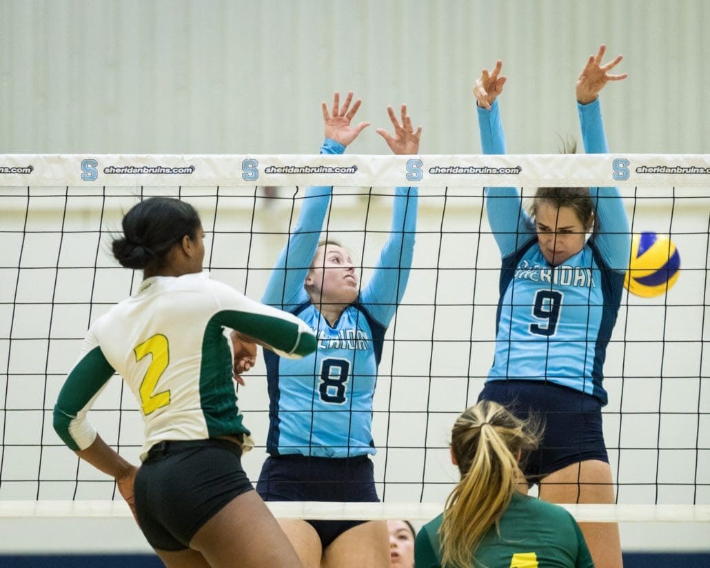 Ontario Colleges Athletic Association volleyball game between the Sheridan Bruins and the St. Clair Saints