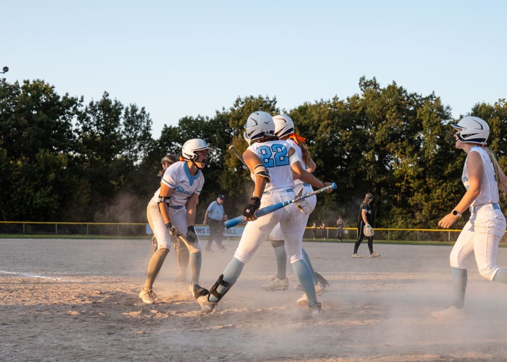 Ontario Colleges Athletic Association softball action between the Conestoga Condors and the Sheridan Bruins on September 18, 2025 at Quenippenon Meadows Community Park