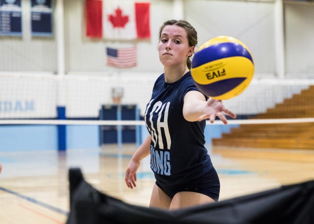 Ontario Colleges Athletic Association women’s volleyball game between the Sheridan Bruins and the Seneca Sting