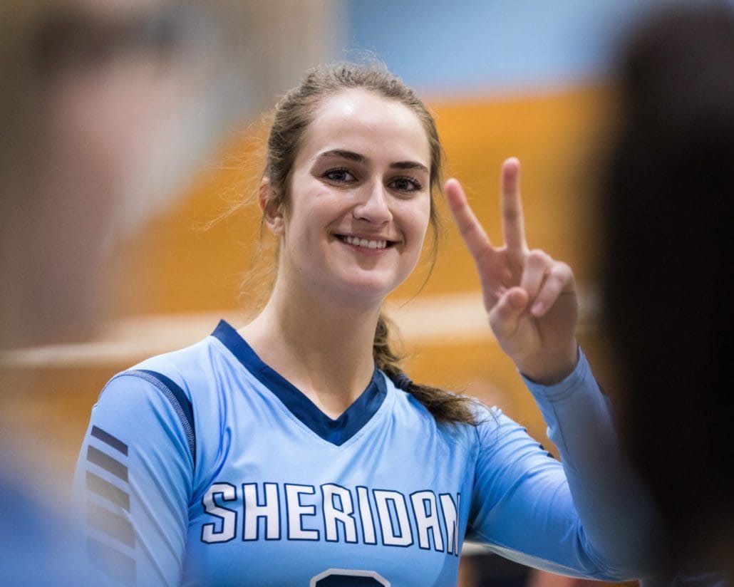 Ontario Colleges Athletic Association women’s volleyball game between the Sheridan Bruins and the Seneca Sting