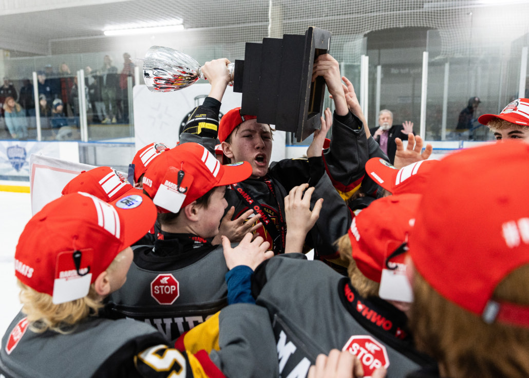 Ontario Minor Hockey Association championship action on March 29, 2026 at Sixteen Mile Sports Complex in Oakville
