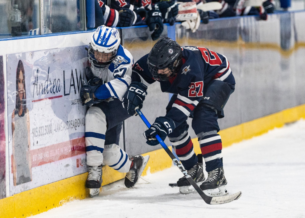 Ontario Minor Hockey Association championship action on March 29, 2026 at Sixteen Mile Sports Complex in Oakville