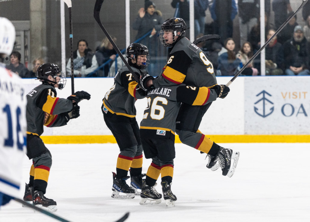 Ontario Minor Hockey Association championship action on March 29, 2026 at Sixteen Mile Sports Complex in Oakville