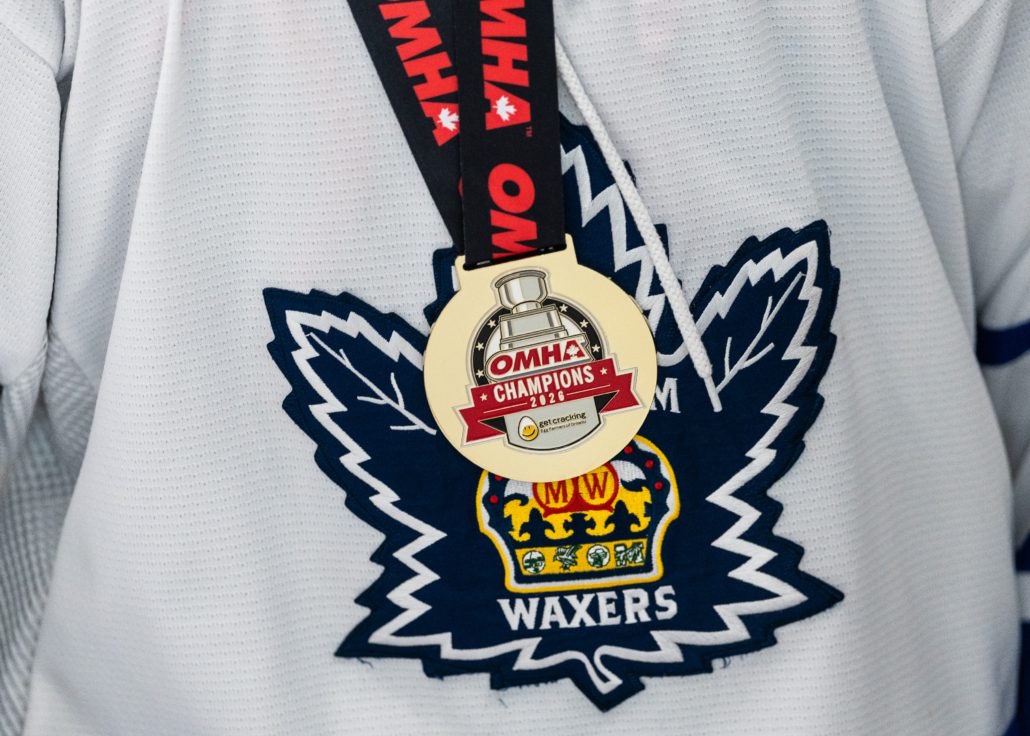 Ontario Minor Hockey Association championship action on March 29, 2026 at Sixteen Mile Sports Complex in Oakville