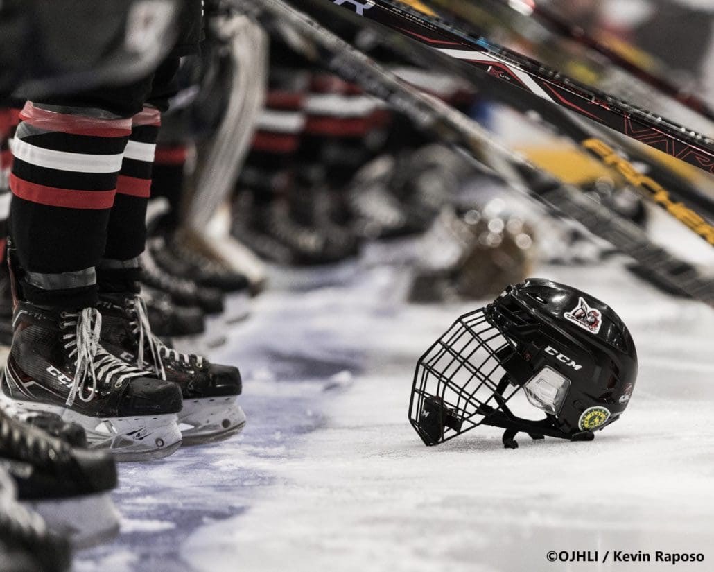 Sports Photography – Ontario Junior Hockey League, Regular Season, Men's Hockey, Georgetown Raiders and Mississauga Chargers in Mississauga, Ontario, Canada at Port Credit Memorial Arena