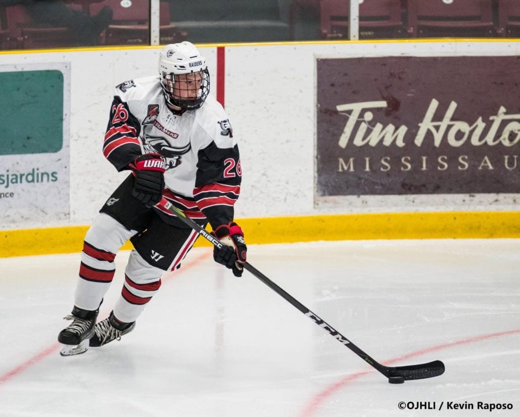 Sports Photography – Ontario Junior Hockey League, Regular Season, Men's Hockey, Georgetown Raiders and Mississauga Chargers in Mississauga, Ontario, Canada at Port Credit Memorial Arena