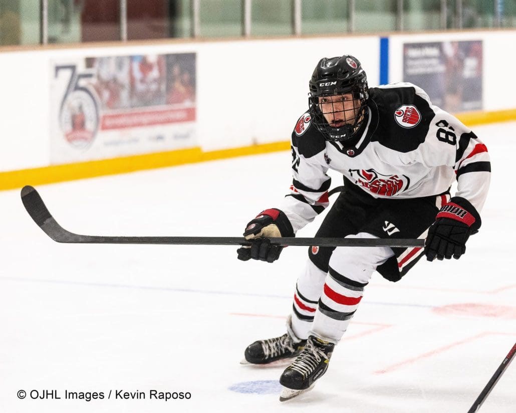 Ontario Junior Hockey League regular season game between the Brantford 99ers and the Burlington Cougars