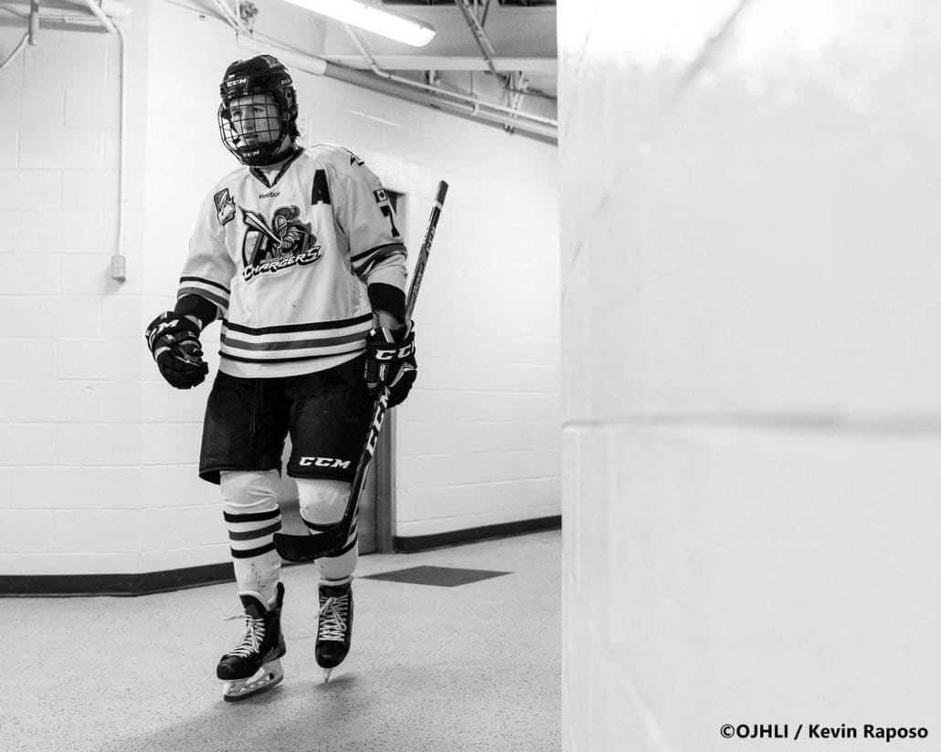 Ontario Junior Hockey League game between the Mississauga Chargers and the Orangeville Flyers