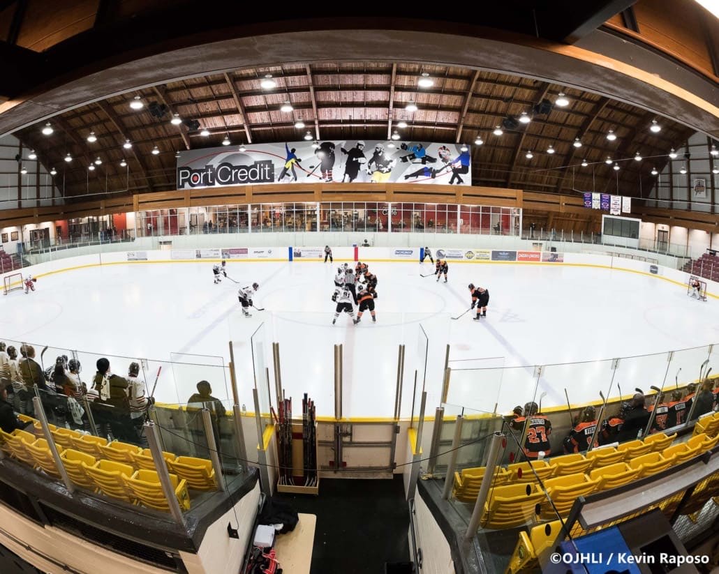 Ontario Junior Hockey League game between the Mississauga Chargers and the Orangeville Flyers
