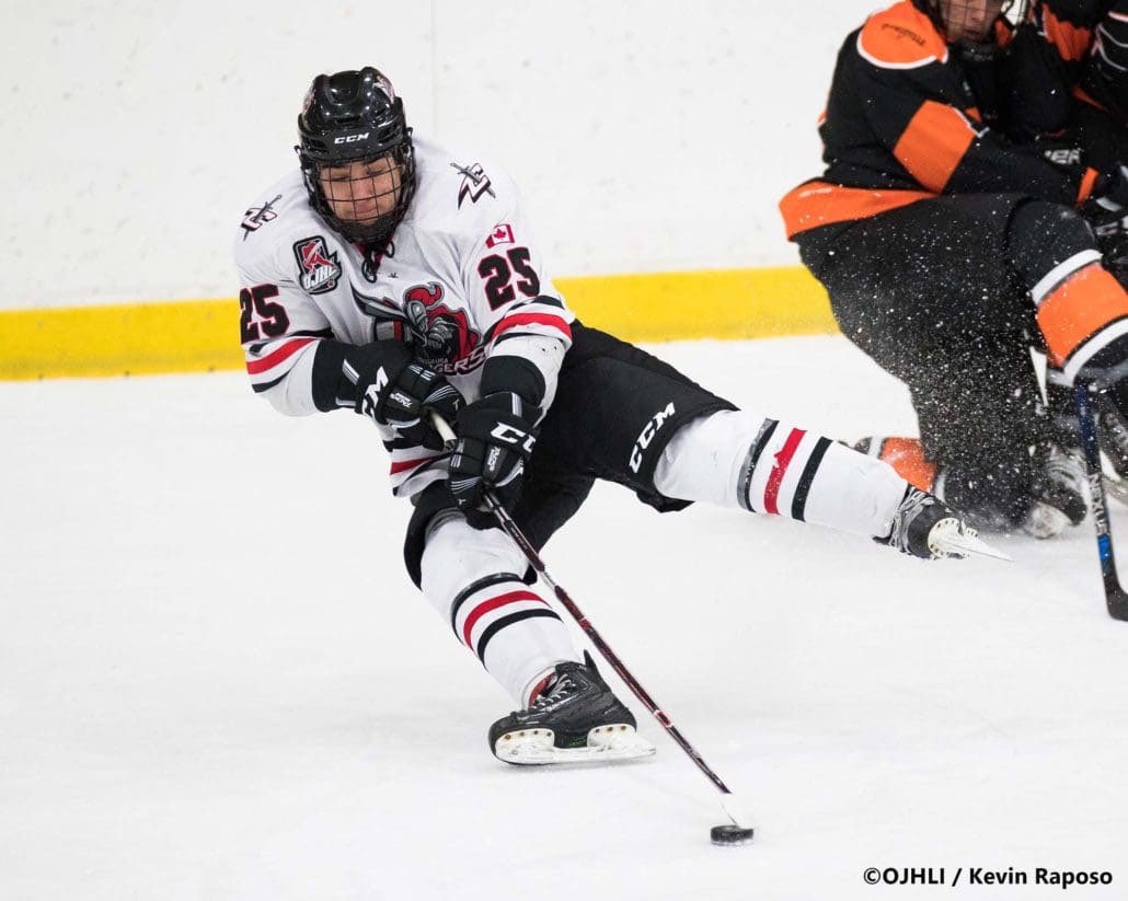 Ontario Junior Hockey League game between the Mississauga Chargers and the Orangeville Flyers