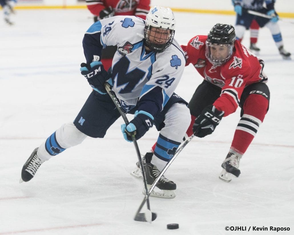 Ontario Junior Hockey League game between the Mississauga Chargers and the St. Michael’s Buzzers
