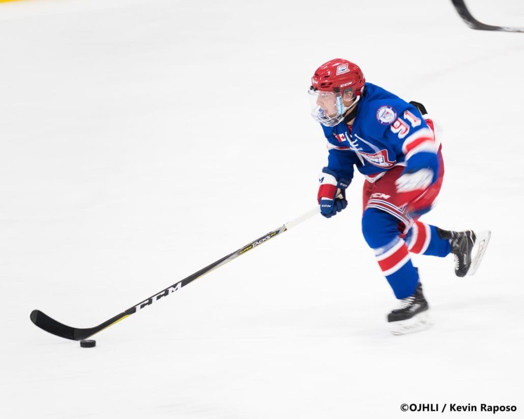 Ontario Junior Hockey League game between the Oakville Blades and the Buffalo Jr. Sabres