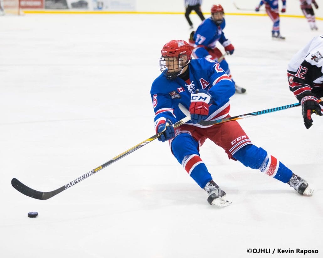 Ontario Junior Hockey League game between the Oakville Blades and the Georgetown Raiders