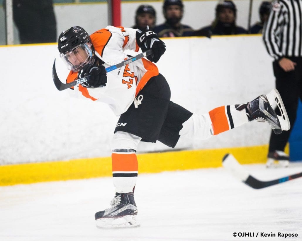 Ontario Junior Hockey League game between the Toronto Patriots and Orangeville Flyers
