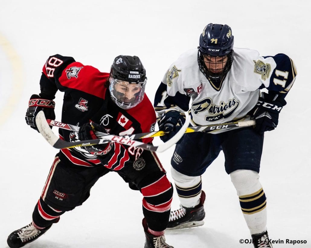 Ontario Junior Hockey League, South West Conference Championship Series. Game seven of the best of seven series between the Georgetown Raiders and the Toronto Patriots