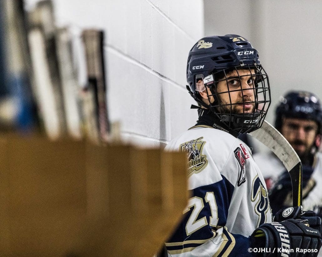 Ontario Junior Hockey League, South West Conference Championship Series. Game three of the best of seven series between the Georgetown Raiders and the Toronto Patriots