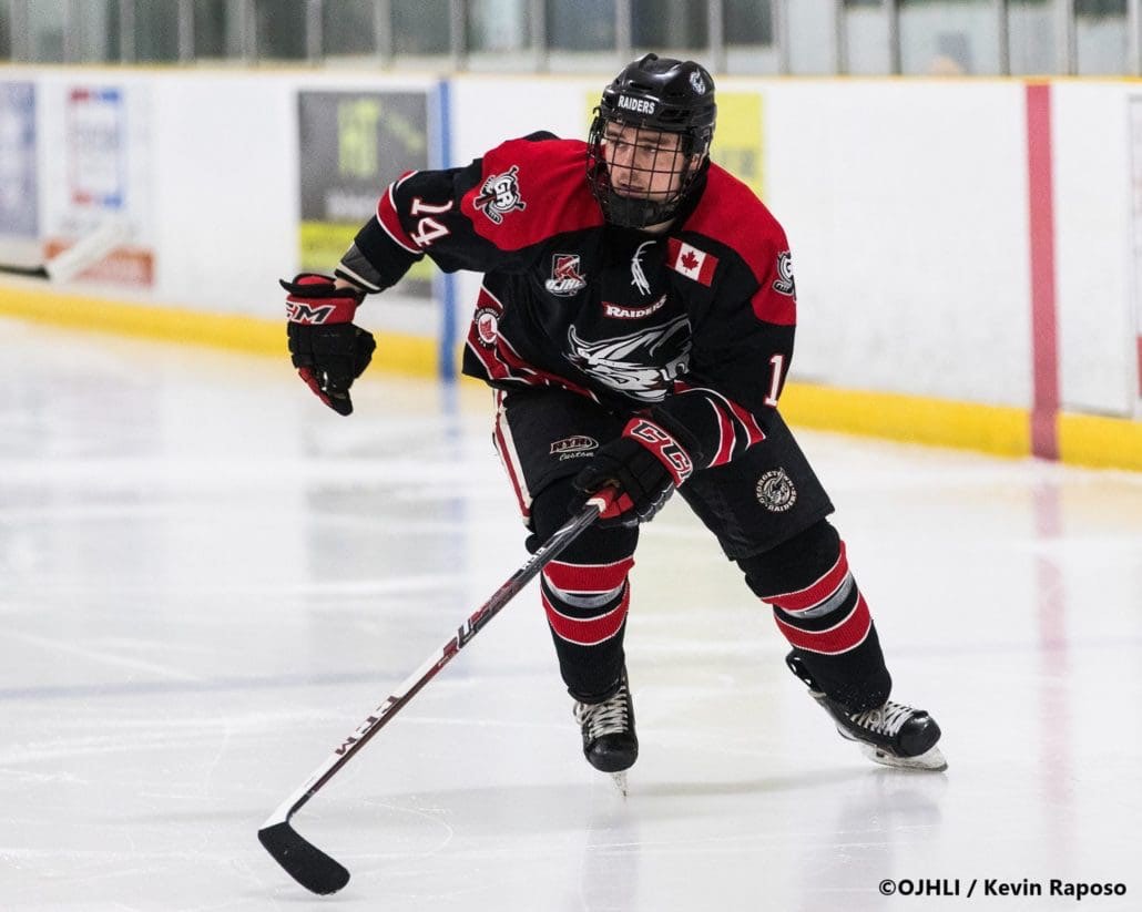 Ontario Junior Hockey League, South West Conference Championship Series. Game three of the best of seven series between the Georgetown Raiders and the Toronto Patriots